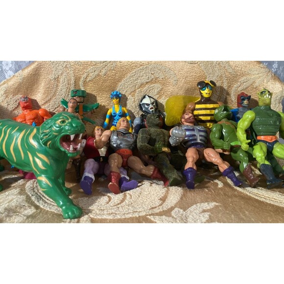 He-Man Masters of the Universe Vintage 80s Action Figure & Battle Cat 15pc Lot - Picture 1 of 10